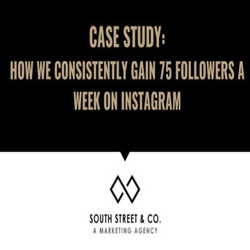 Case Study: How We Consistently Gain 75 Followers a Week On Instagram