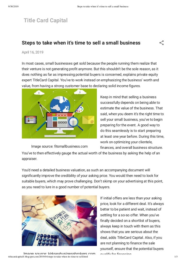 How long does it take to sell a small business Steps To Take When It S Time To Sell A Small Business