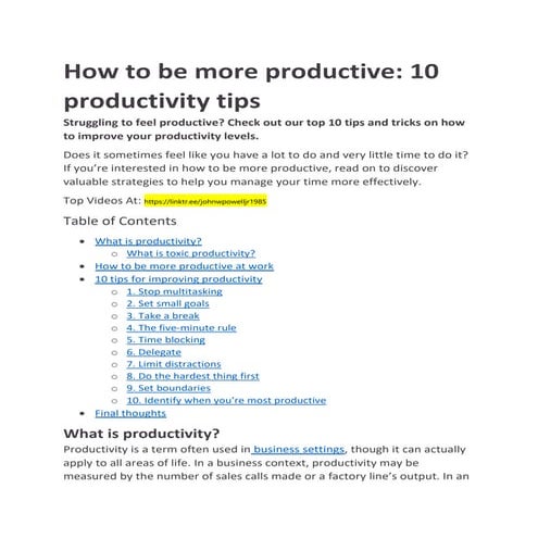Be More Productive