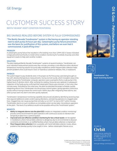 Customer Success Story: Bently Nevada Asset Condition Monitoring
