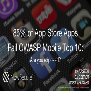 85% of App Store Apps Fail OWASP Mobile Top 10: Are you exposed?