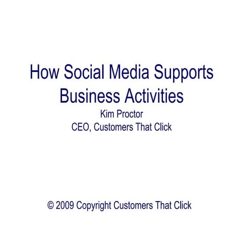 Social media supports your business