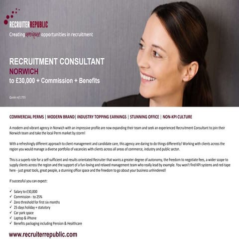 Vacancy | Recruitment Consultant - Norwich