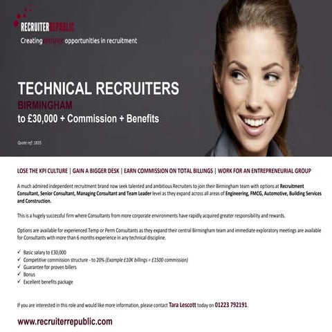 RECRUITMENT CONSULTANT VACANCY BIRMINGHAM