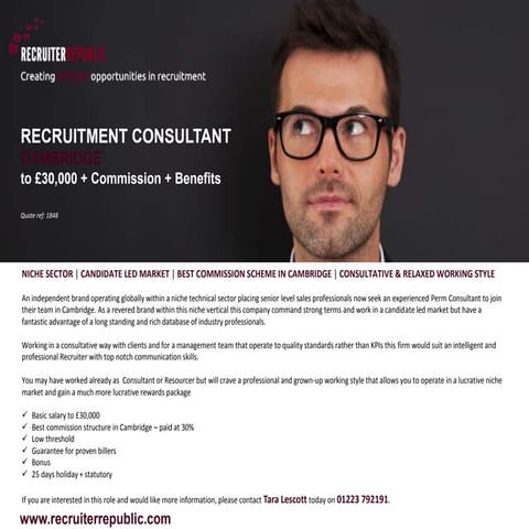 RECRUITMENT CONSULTANT - CAMBRIDGE