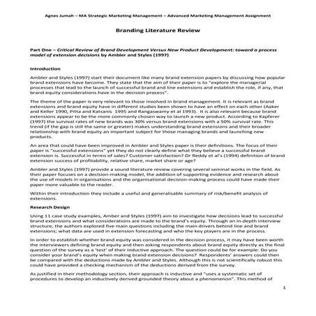 Slideshare   Agnes Jumah, Branding Literature Review