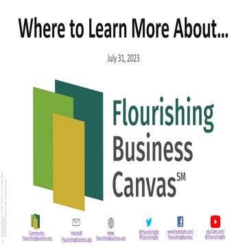 Where to learn more about the Flourishing Business Canvas