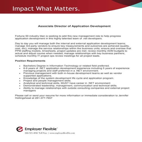 Associate Director of Application Development