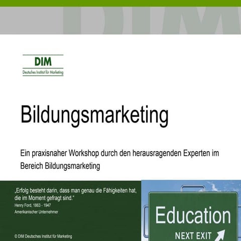 Bildungsmarketing Seminar 2015