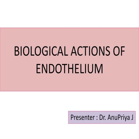 Slideshare  biological actions of endothelium aj 