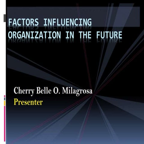 Factors Influencing Organization in the Future