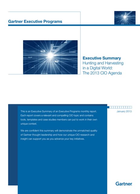 CIO Agenda 2013 Executive Summary