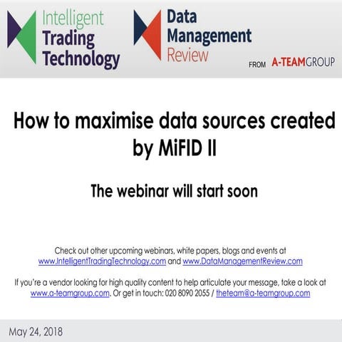 How to maximise data sources created by MiFID II