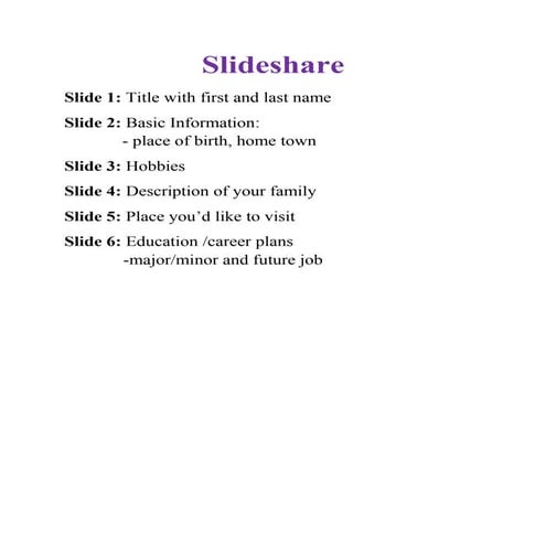 Slideshare directions | DOCX