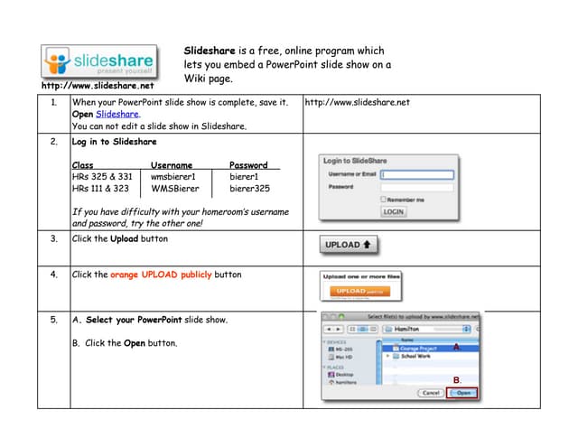 Slideshare Directions