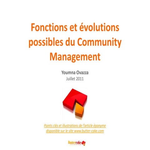 Fonctions et évolutions possibles du Community Management