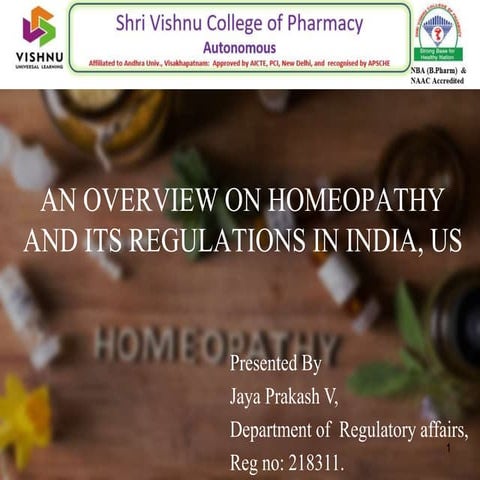 HOMEOPATHY IN INDIA AND US OVERVIEW