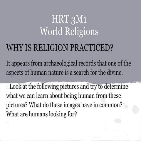 Why Religion: Worldviews