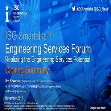 Engineering Services Forum - Closing Summary