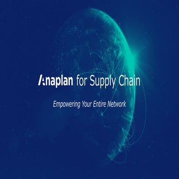 Anaplan for Supply Chain First Call Deck 日本語版 | PDF