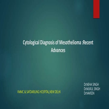 Cytological diagnosis of mesothelioma:Recent Advances