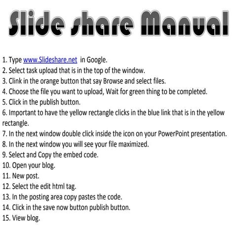 Slide Share Manual