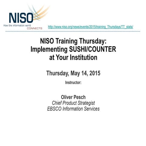 Slideshare may 14 niso tt implementing sushi counter