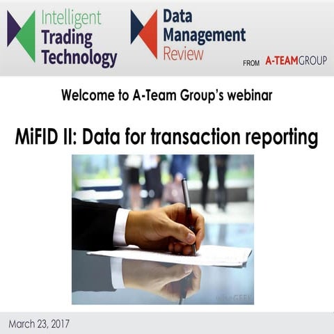 MiFID II: Data for transaction reporting