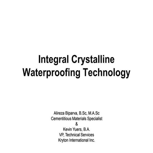 Integral Crystalline Waterproofing Technology