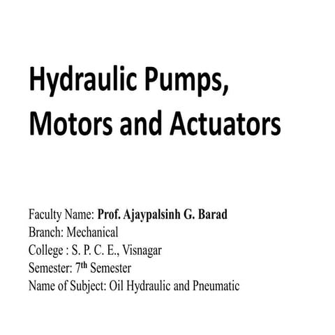 Hydraulic Pump Motors and Actuators - Oil Hydraulic and Pneumatic