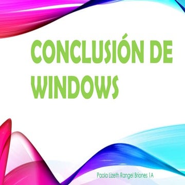 Conclusión de algunas herramientas de windows | PPTX