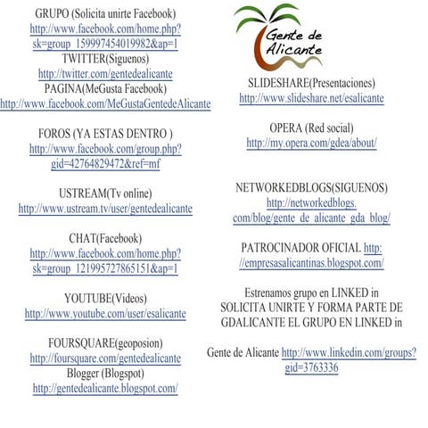 ENLACES GENTE DE ALICANTE FIN  ENERO 2011