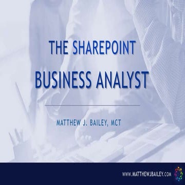 The SharePoint Business Analyst Guide
