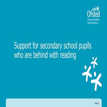 Support for secondary school pupils who are behind with reading 