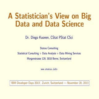 A Statistician's View on Big Data a...