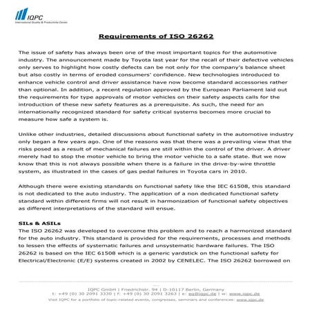 Requirements of ISO 26262