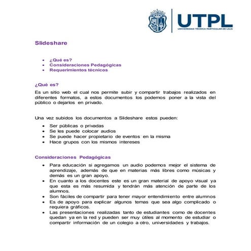 Información acerca de Slideshare y Flickr