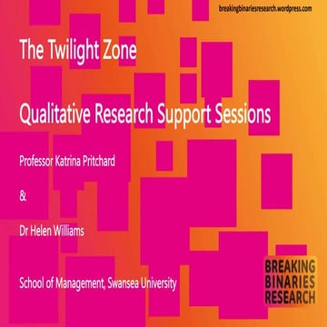 BBR Twilight Zone Session 1 Introduction to Ontology and Epistemology