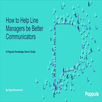 How to help Line Managers be Better Communicators