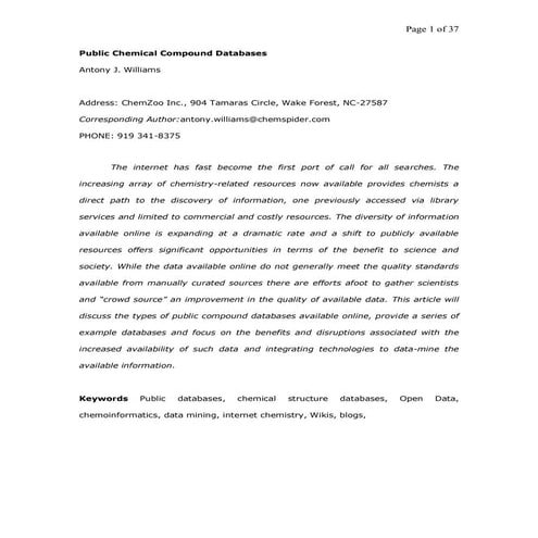 Public Compound Databases