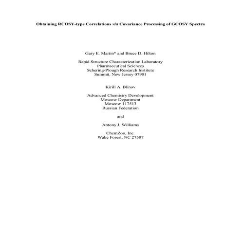 Obtaining RCOSY-type Correlations via Covariance Processing of GCOSY Spectra