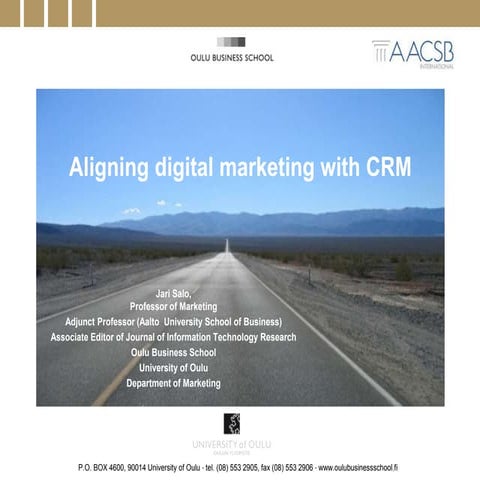 2014 University of Cape town seminar speech digital marketing mobile alignment mobile crm professor jarisalo