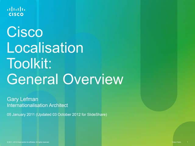 Cisco Localisation Toolkit: General Overview