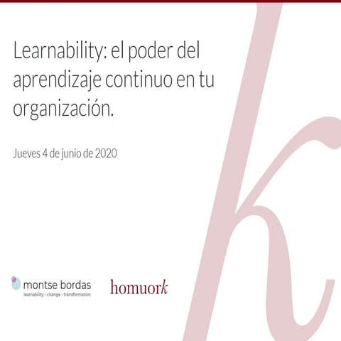 Learnability: el poder del aprendizaje continuo en tu organización | PDF