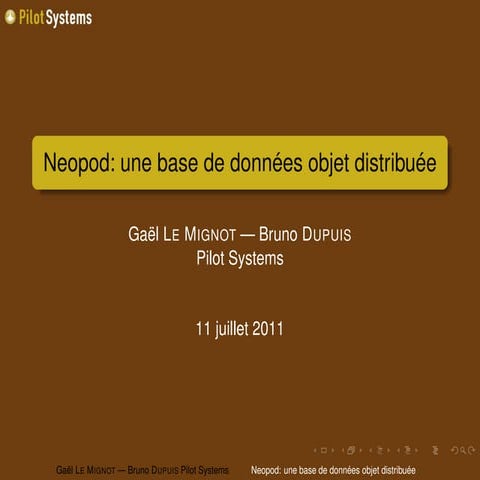 Neopod: une base de données objet distribuée