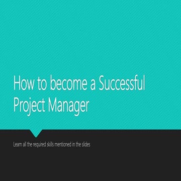 How to become a Successful Project Manager