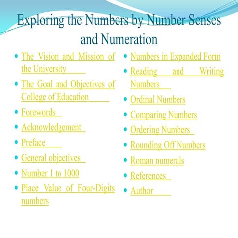 Slide Show Exploring The Numbers By Number Senses And Numeration