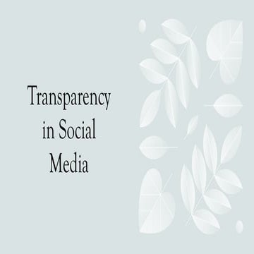 Transparency in Marketing - TESU - SOM - | PPTX