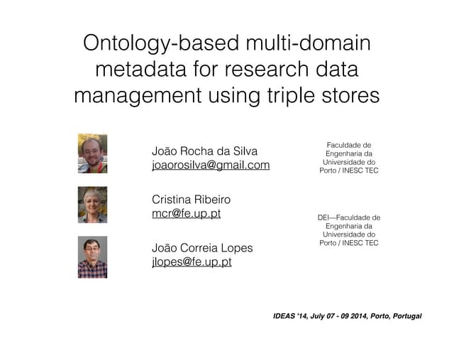 Ontology-based multi-domain metadata for research data management using tripl...