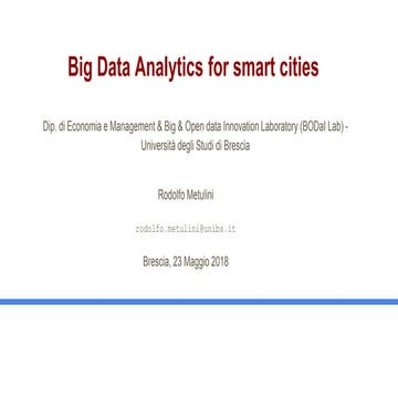 Big Data Analytics for Smart Cities | PDF | Databases | Computer ...